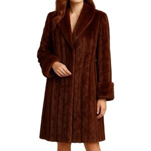 Vintage Gontys Portland Medium Vintage Red-Brown Full Length Mink Coat 60s 70s